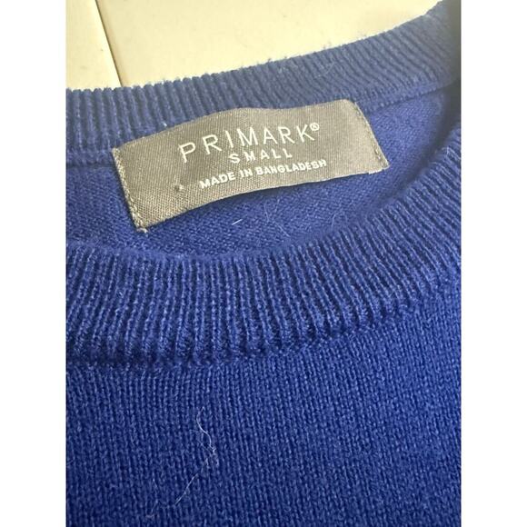 Primark Men's Crewneck Blue Sweater White Stripe Pullover Size Small - Picture 7 of 7